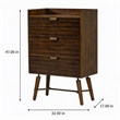 Pemberly Row Mid-Century Acacia Wood Chest with Metal Drawer Glides in Brown