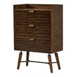 Pemberly Row Mid-Century Acacia Wood Chest with Metal Drawer Glides in Brown