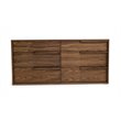 Pemberly Row Modern 6-Drawer Bedroom Dresser in Walnut Veneer