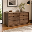 Pemberly Row Modern 6-Drawer Bedroom Dresser in Walnut Veneer