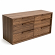 Pemberly Row Modern 6-Drawer Bedroom Dresser in Walnut Veneer