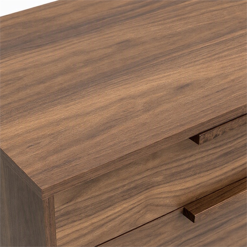 Pemberly Row Modern 6-Drawer Bedroom Dresser in Walnut Veneer