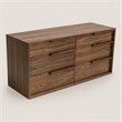Pemberly Row Modern 6-Drawer Bedroom Dresser in Walnut Veneer