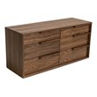 Pemberly Row Modern 6-Drawer Bedroom Dresser in Walnut Veneer