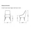 Pemberly Row Gray Velvet Dining Chairs with Gold Legs (Set of 2)
