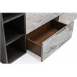 Pemberly Row 6-Drawer Veneer Wood Dresser with Faux Marble Finish in Gray