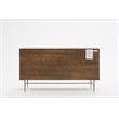 Pemberly Row 6-Drawer Acacia Wood Dresser with Antique Brass Finish in Brown