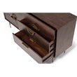 Pemberly Row 6-Drawer Acacia Wood Dresser with Antique Brass Finish in Brown