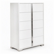 Pemberly Row 5-Drawer MDF Wood and Steel Bedroom Chest in White/Silver