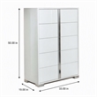 Pemberly Row 5-Drawer MDF Wood and Steel Bedroom Chest in White/Silver