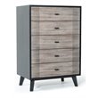 Pemberly Row Veneer Wood 5-Drawer Bedroom Chest in Gray/Black
