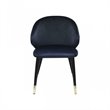 Pemberly Row Wingback Velvet Dining Chairs in Blue/Metal (Set of 2)