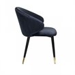 Pemberly Row Wingback Velvet Dining Chairs in Blue/Metal (Set of 2)