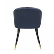 Pemberly Row Wingback Velvet Dining Chairs in Blue/Metal (Set of 2)