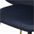 Pemberly Row Wingback Velvet Dining Chairs in Blue/Metal (Set of 2)