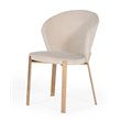 Pemberly Row Modern Velvet Dining Chairs in Beige/Rosegold (Set of 2)