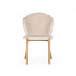 Pemberly Row Modern Velvet Dining Chairs in Beige/Rosegold (Set of 2)