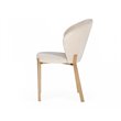Pemberly Row Modern Velvet Dining Chairs in Beige/Rosegold (Set of 2)