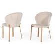 Pemberly Row Modern Velvet Dining Chairs in Beige/Rosegold (Set of 2)