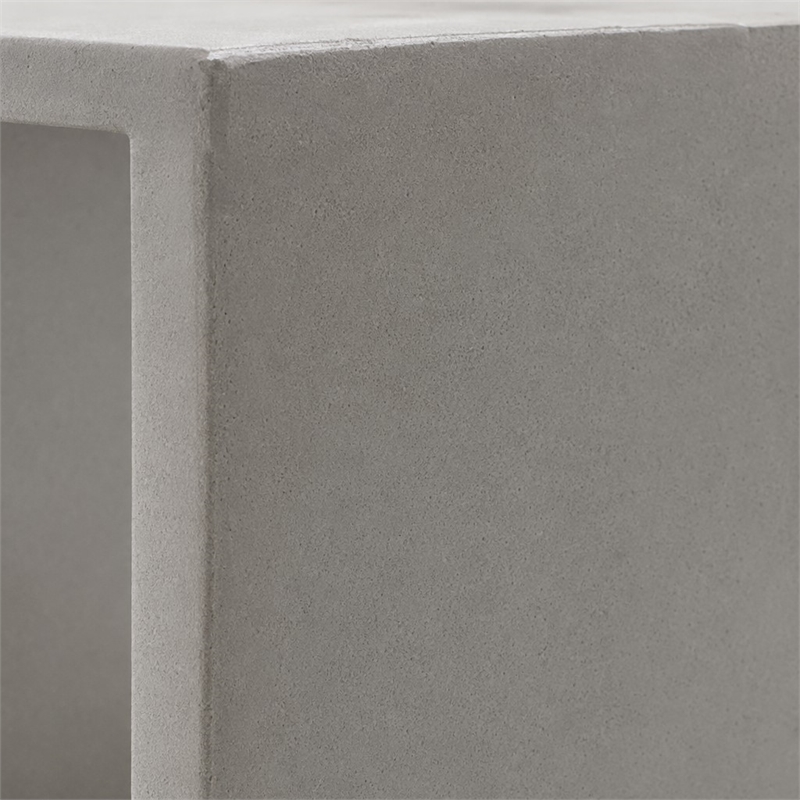 Pemberly Row Concrete Stone Modular Gray Cube End Table