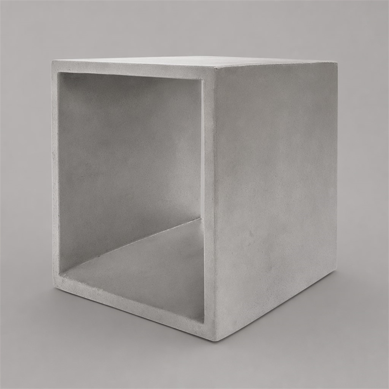 Pemberly Row Concrete Stone Modular Gray Cube End Table