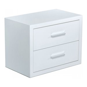 Pemberly Row MDF Wood Nightstand with Soft Close Drawers in White