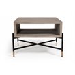 Pemberly Row Walker Modern Concrete and Metal Coffee Table in Gray/Black