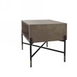 Pemberly Row Walker Modern Concrete and Metal Coffee Table in Gray/Black