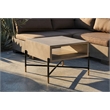 Pemberly Row Walker Modern Concrete and Metal Coffee Table in Gray/Black