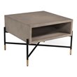 Pemberly Row Walker Modern Concrete and Metal Coffee Table in Gray/Black