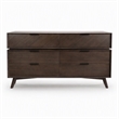 Pemberly Row Roger Mid-Century Acacia Veneer Wood Dresser in Brown/Black