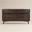 Pemberly Row Roger Mid-Century Acacia Veneer Wood Dresser in Brown/Black