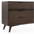 Pemberly Row Roger Mid-Century Acacia Veneer Wood Dresser in Brown/Black