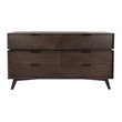 Pemberly Row Roger Mid-Century Acacia Veneer Wood Dresser in Brown/Black