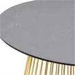 Pemberly Row Round Stainless Steel Dining Table in Black and Gold