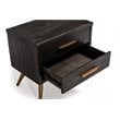 Pemberly Row Recycled Pine Wood Nightstand in Dark Brown with Brass Accents