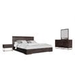 Pemberly Row Modern Oak Wood Veneer Nightstand in Walnut