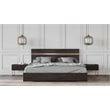 Pemberly Row Modern Oak Wood Veneer Nightstand in Walnut
