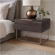 Pemberly Row Modern Oak Wood Veneer Nightstand in Walnut