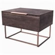 Pemberly Row Modern Oak Wood Veneer Nightstand in Walnut