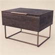 Pemberly Row Modern Oak Wood Veneer Nightstand in Walnut