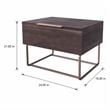 Pemberly Row Modern Oak Wood Veneer Nightstand in Walnut
