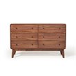 Pemberly Row Walnut 6-Drawer Solid Wood Bedroom Dresser