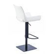 Pemberly Row Modern Adjustable Faux Leather Bar Stool in White