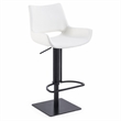Pemberly Row Modern Adjustable Faux Leather Bar Stool in White