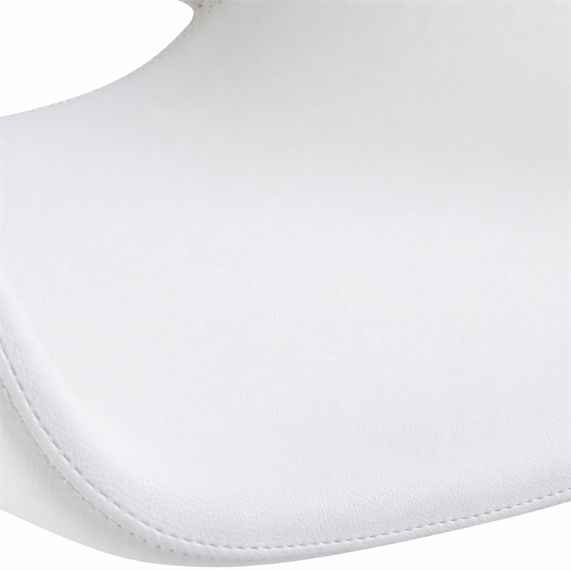 Pemberly Row Modern Adjustable Faux Leather Bar Stool in White