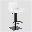 Pemberly Row Modern Adjustable Faux Leather Bar Stool in White