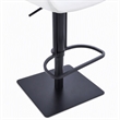 Pemberly Row Modern Adjustable Faux Leather Bar Stool in White