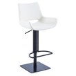 Pemberly Row Modern Adjustable Faux Leather Bar Stool in White