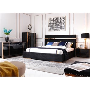Pemberly Row 5-Drawer MDF Wood Chest with Rose Gold Accents